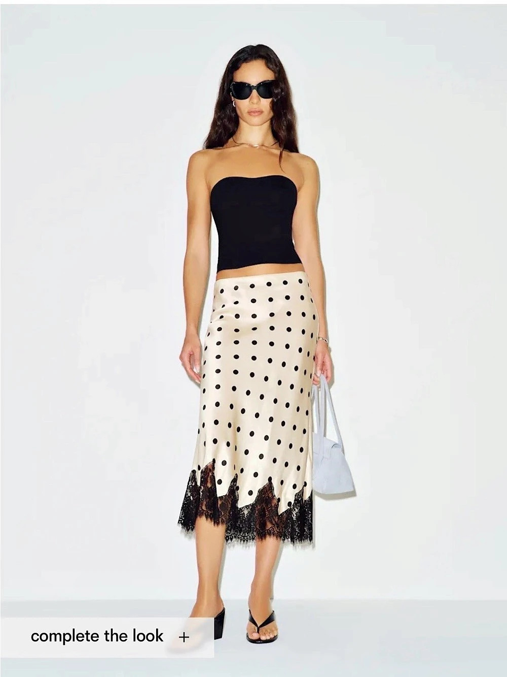 Reformation Carolina Silk Skirt Polka Dot NWOT